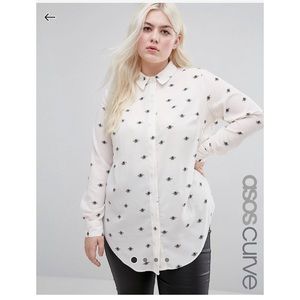 ASOS CURVE Bumble Bee Print Blouse